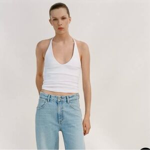 Zara White Halter Top